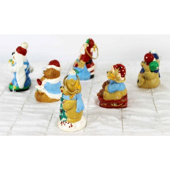 Lot of 6 Christmas Tree Ornaments Bears Santa Tree Rabbit Ceramic - Picture 6 of 7